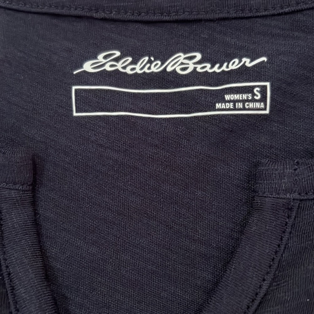 NWT Eddie Bauer Size Small Semi-Sheer Navy Wide Strap Tank Athletic Sporty - Picture 12 of 15